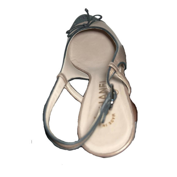 Authentic Chanel Champagne/CC Black Toe Tipped Bow Slingback Heels Size 36 - Picture 8 of 9